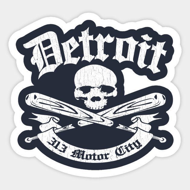 Detroit 313 Motor City (vintage distressed look) - Detroit - Sticker